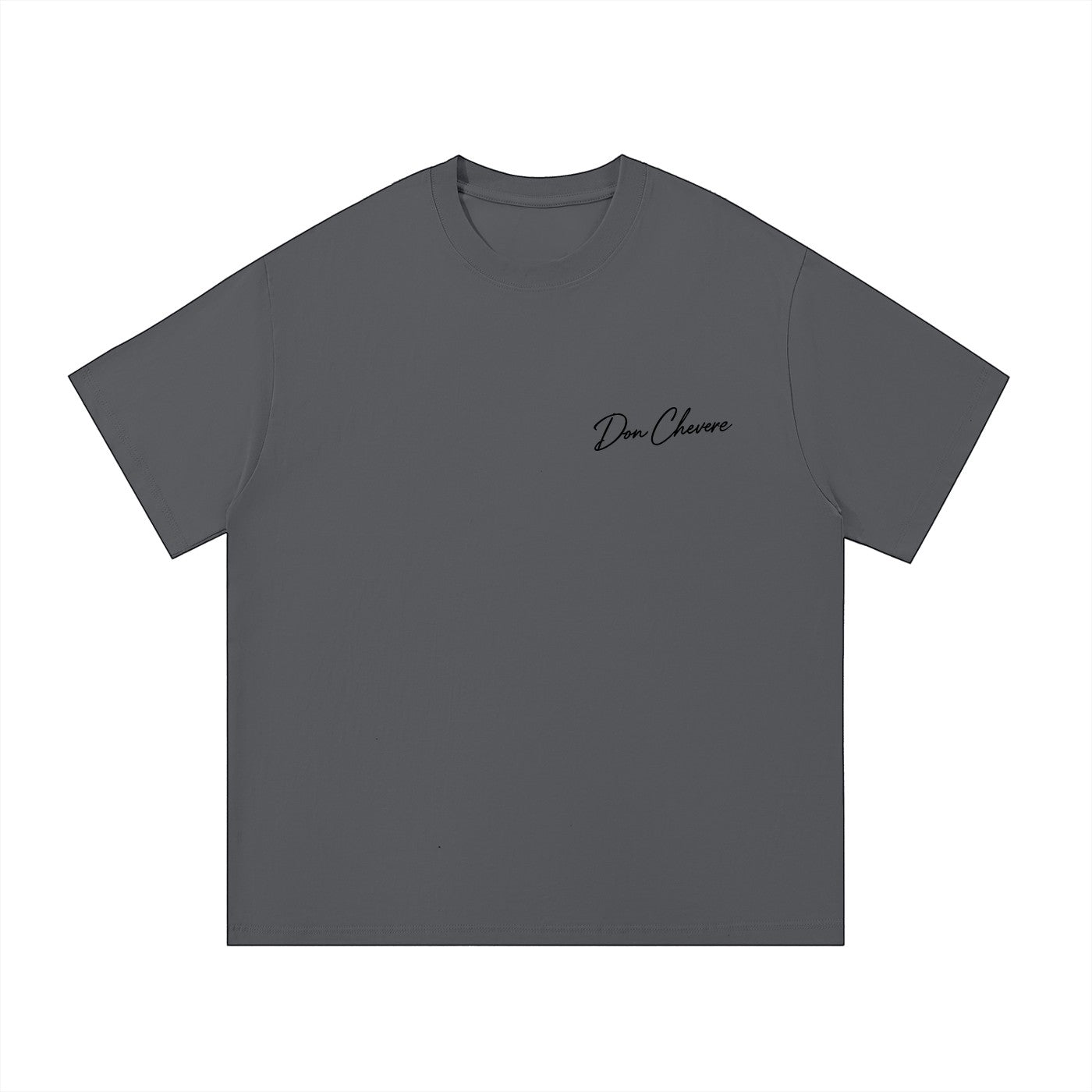 Don Chevere black 100% cotton unisex short sleeve t-shirt with round neck and printed logo.