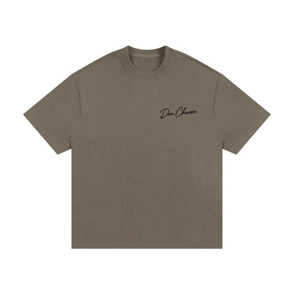 Don Chevere oversized heavy tee in black, made of 100% cotton with a drop shoulder and round neck.