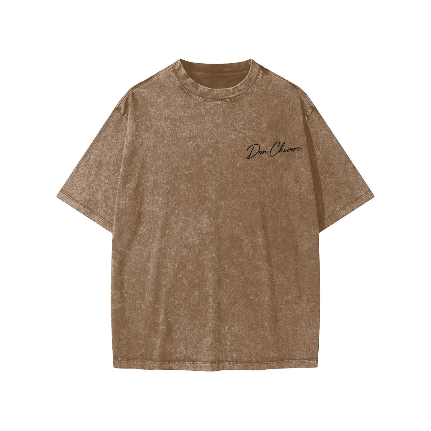 Don Chevere brown washed cotton short sleeve kids' tee with crew neck and logo on chest.