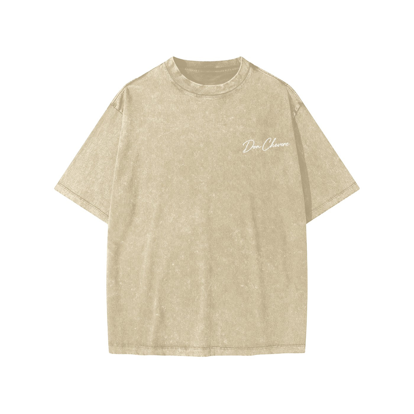 Don Chevere kids' snow washed tan 100% cotton short sleeve t-shirt with round neck and  logo.