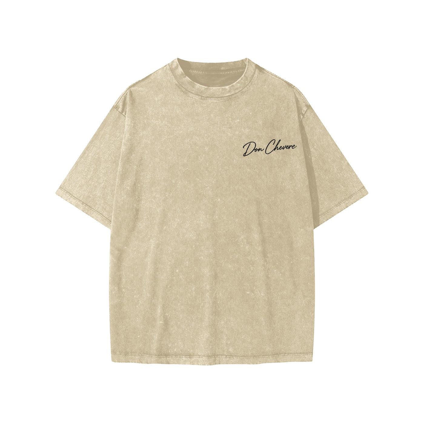 Don Chevere snow washed kids' tee in beige 100% cotton with short sleeves and a round neck.