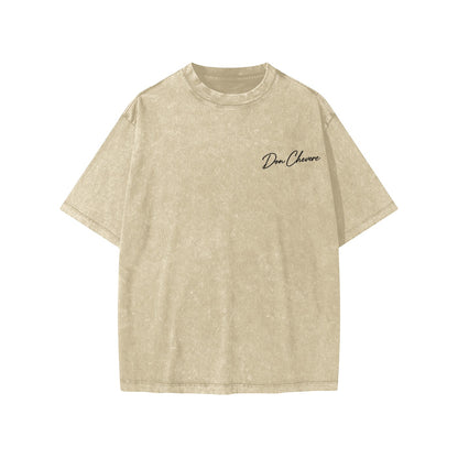 Don Chevere snow washed kids' tee in beige 100% cotton with short sleeves and a round neck.