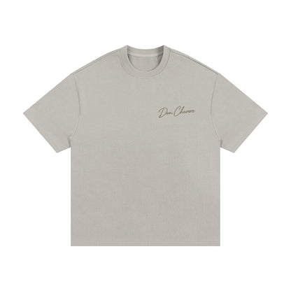Don Chevere Essential Oversized Heavy Tee in gold. 100% cotton, short sleeve, crew neck, loose fit.