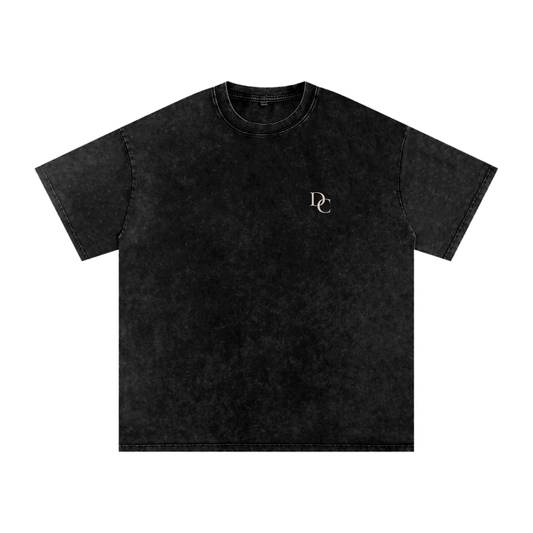 Don Chevere black oversized cotton t-shirt with a subtle DC logo on the chest and a washed effect.