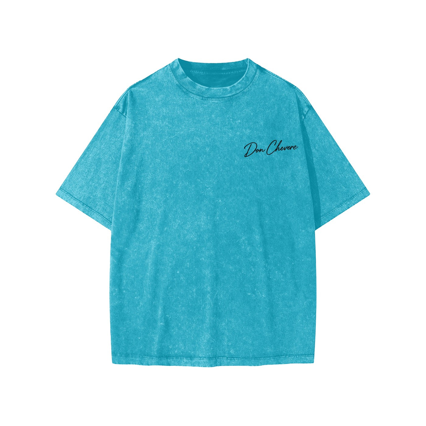 Don Chevere snow washed kids' tee in bright blue 100% cotton with short sleeves and a crew neck.