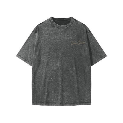 Don Chevere snow washed kids' tee, charcoal grey 100% cotton short sleeve t-shirt with embroidered logo.