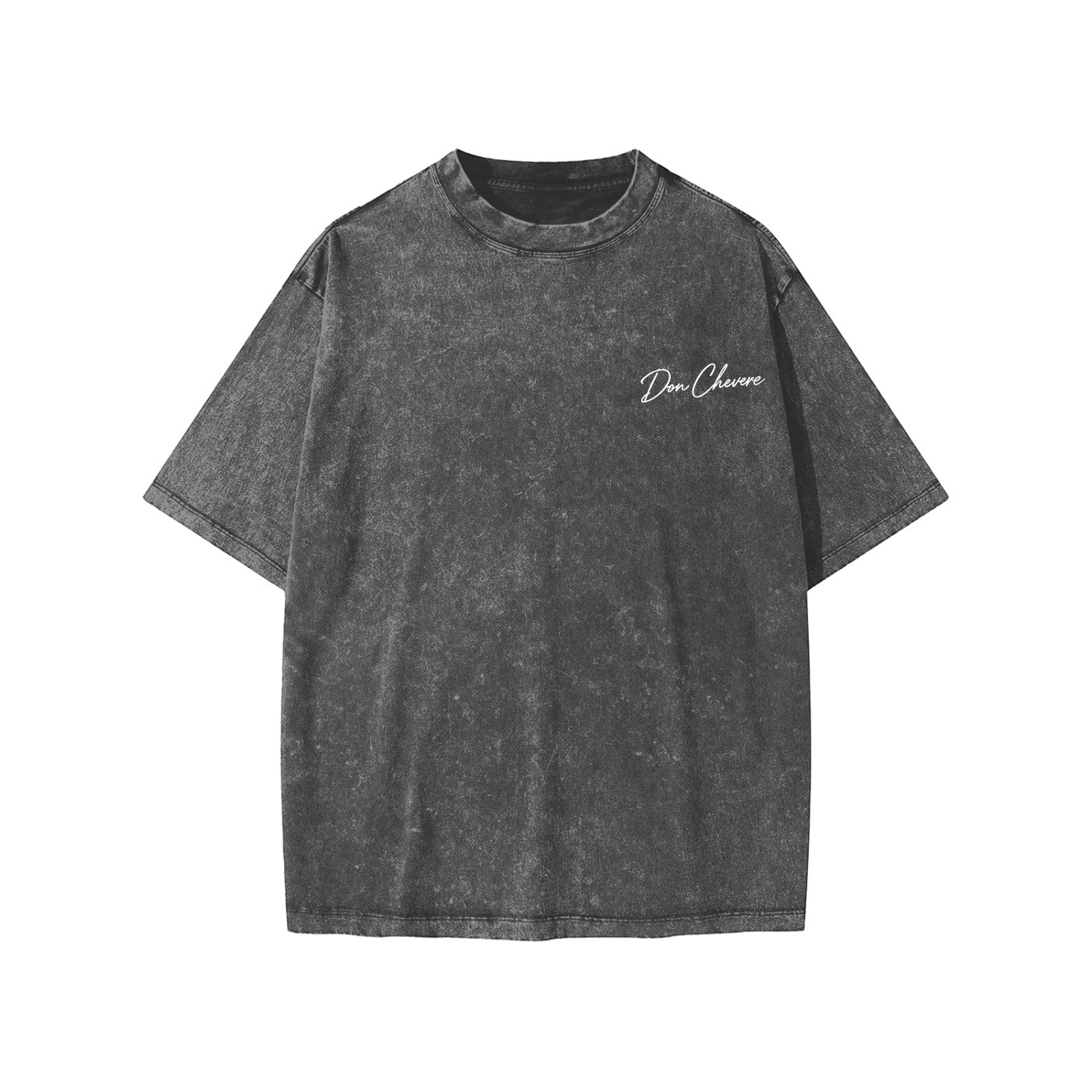 Don Chevere snow washed charcoal grey 100% cotton kids' short sleeve t-shirt with round neck and logo.