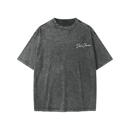 Don Chevere snow washed charcoal grey 100% cotton kids' short sleeve t-shirt with round neck and logo.