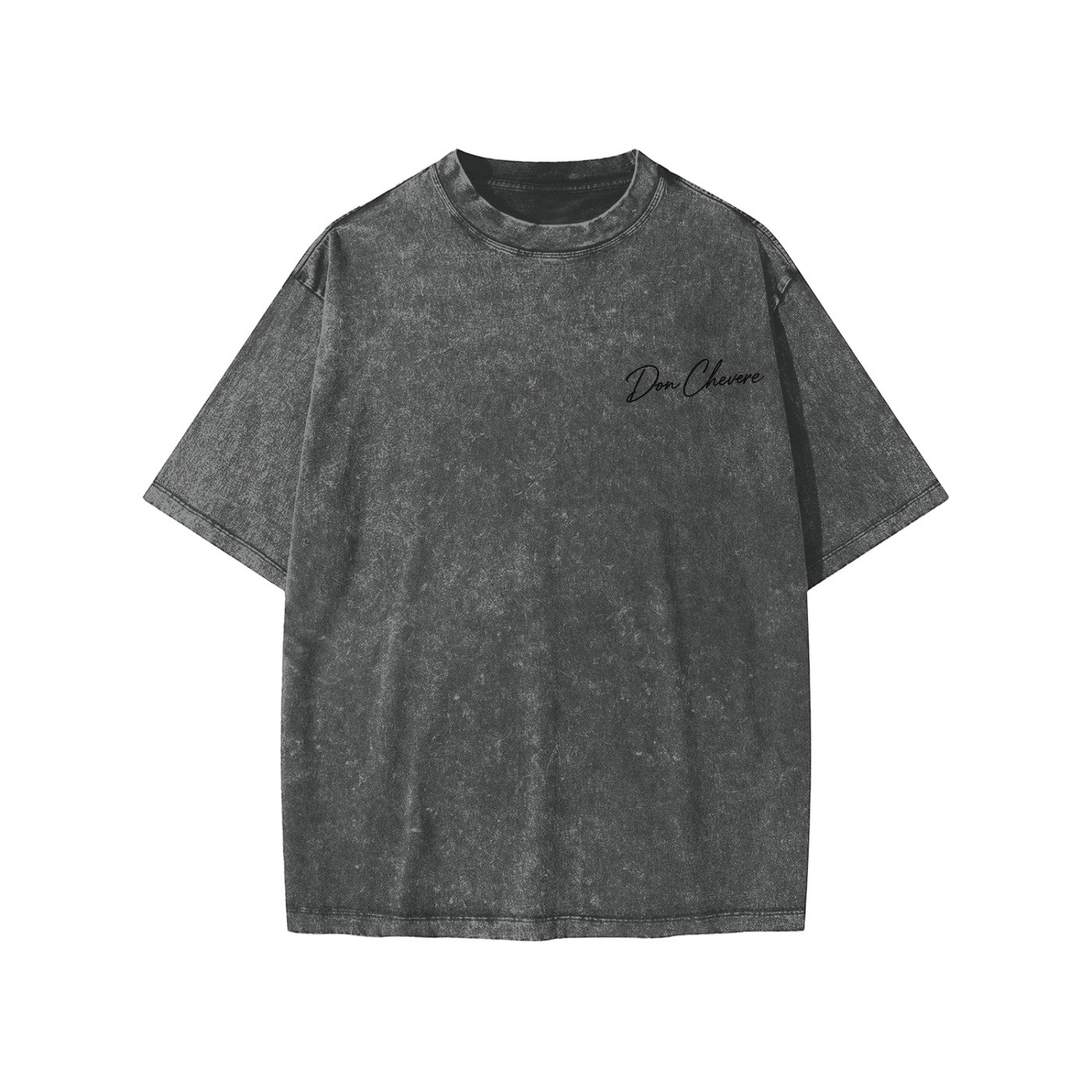 Don Chevere snow washed charcoal grey 100% cotton kids' short sleeve tee with crew neck and logo.