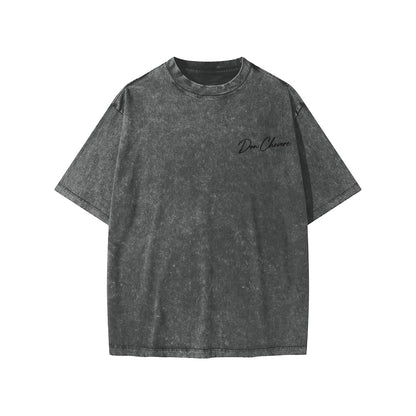 Don Chevere snow washed charcoal grey 100% cotton kids' short sleeve tee with crew neck and logo.