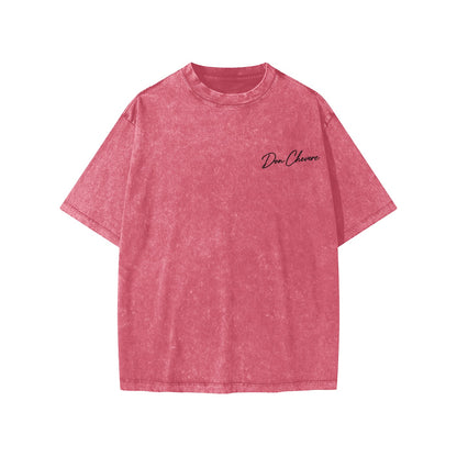 Don Chevere snow washed kids' tee in pink, made of 100% cotton with a round neck and short sleeves.